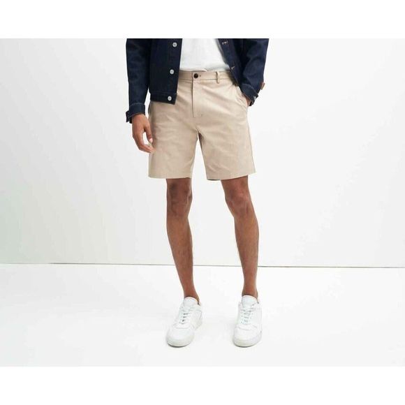 7 For All Mankind Men's Sz 34 Sand/Beige Slim Fit Flat Front Tech Shorts $158 - Picture 11 of 11
